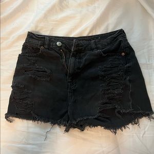 black denim shorts